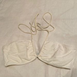 Triangl Swimsuit Top White Terrycloth Bikini Top